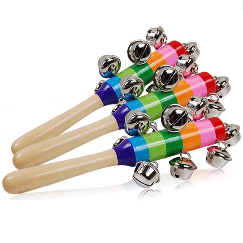 Kids Education Bell - 5 sztuk drewniane Jingle dzwony ręczne