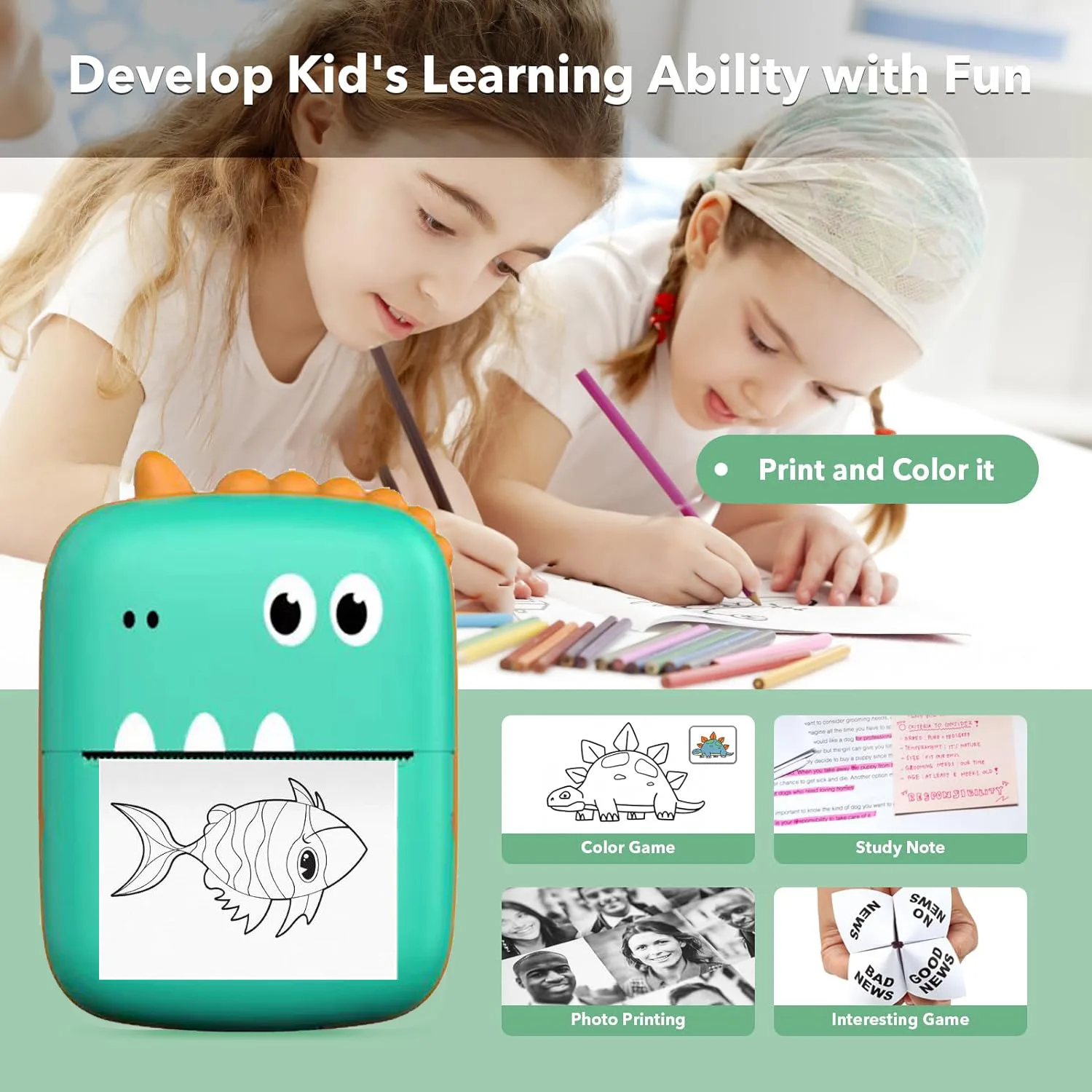 Przenośna Termiczna Mini Druka – Kids Education Questions recenzja i cena
